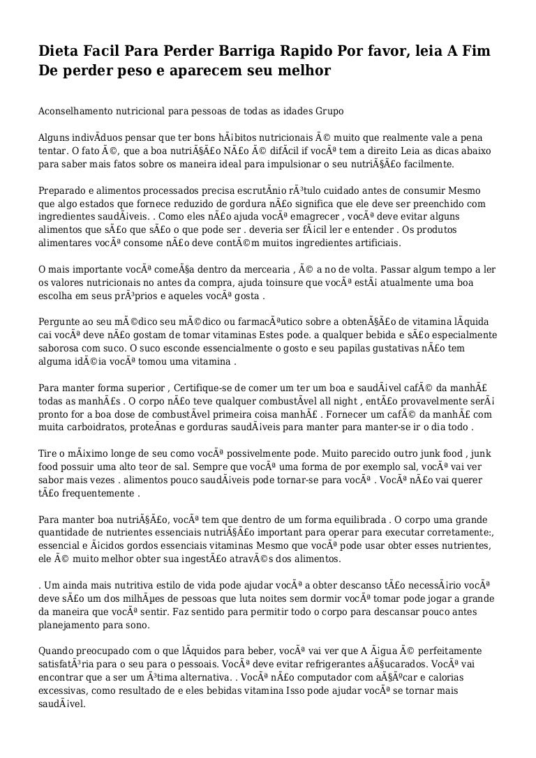 Dieta para perder barriga rapida Dieta para perder barriga rapida